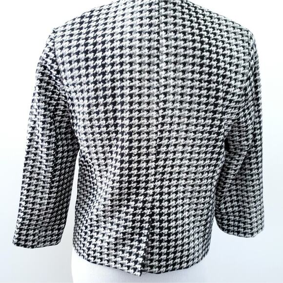 The Limited Scandal Collection Houndstooth Blazer Black White Small Career Work - Picture 7 of 8